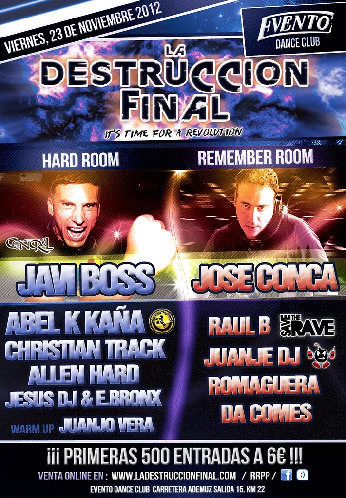 Cartel de La Destrucción Final · Evento Dance Club · 2012